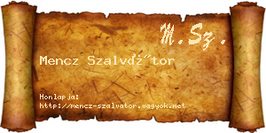 Mencz Szalvátor névjegykártya